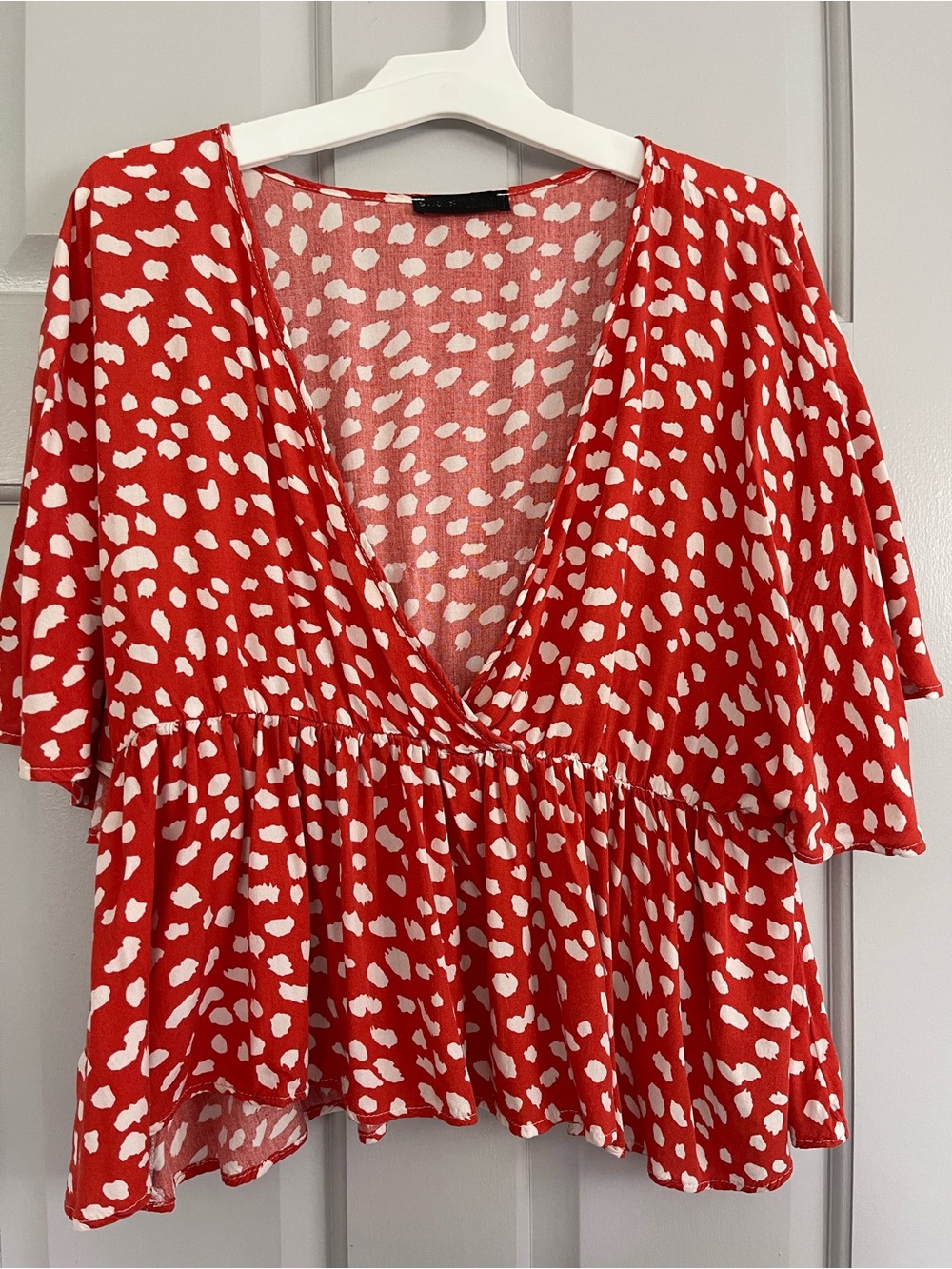 Red and White Women's Top